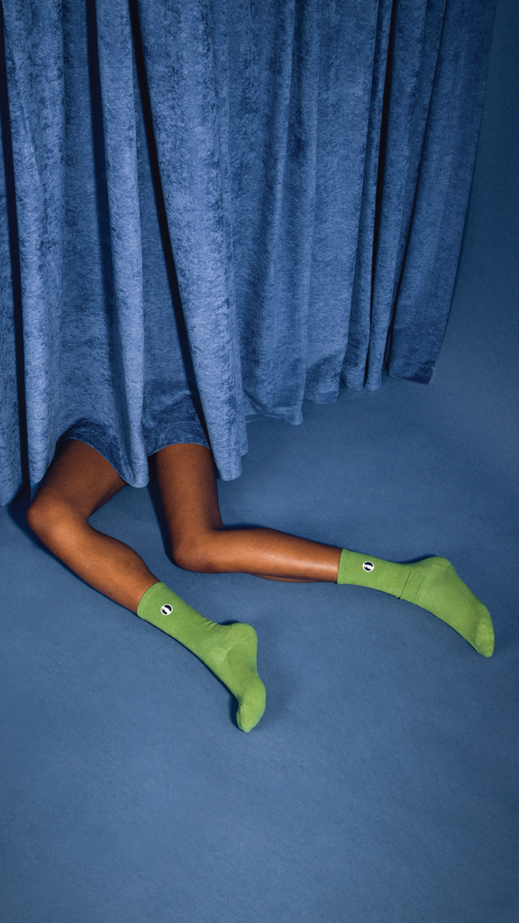 Embroidered Cotton Socks - Chlorophyll