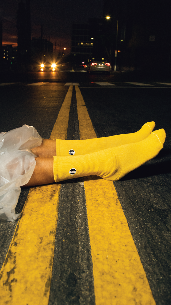 Embroidered Cotton Socks - Marigold