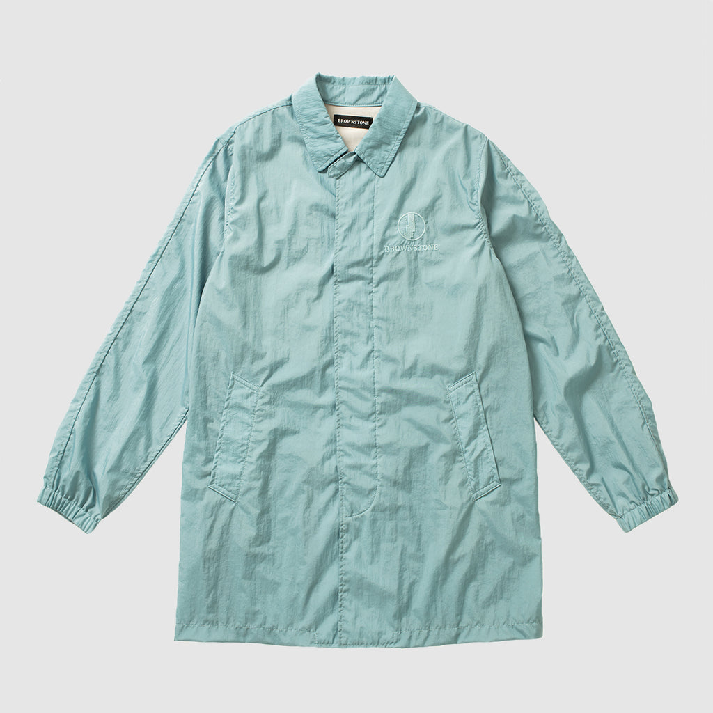 Nylon Water Resistant Mac Trench Coat - Lab Blue