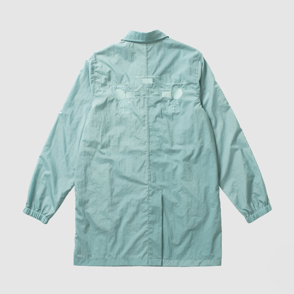 Nylon Water Resistant Mac Trench Coat - Lab Blue