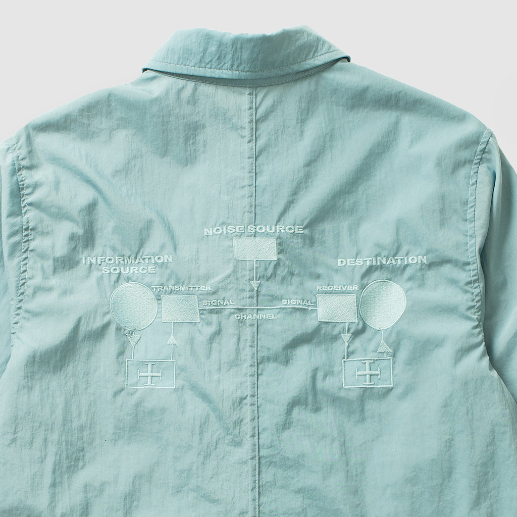 Nylon Water Resistant Mac Trench Coat - Lab Blue