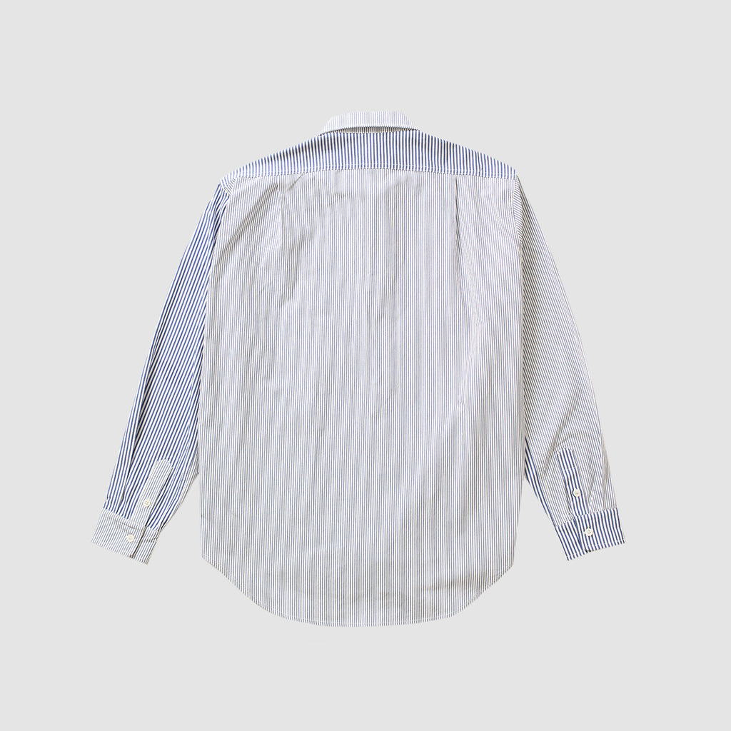 Contrast Striped Button Down Shirt - Royal