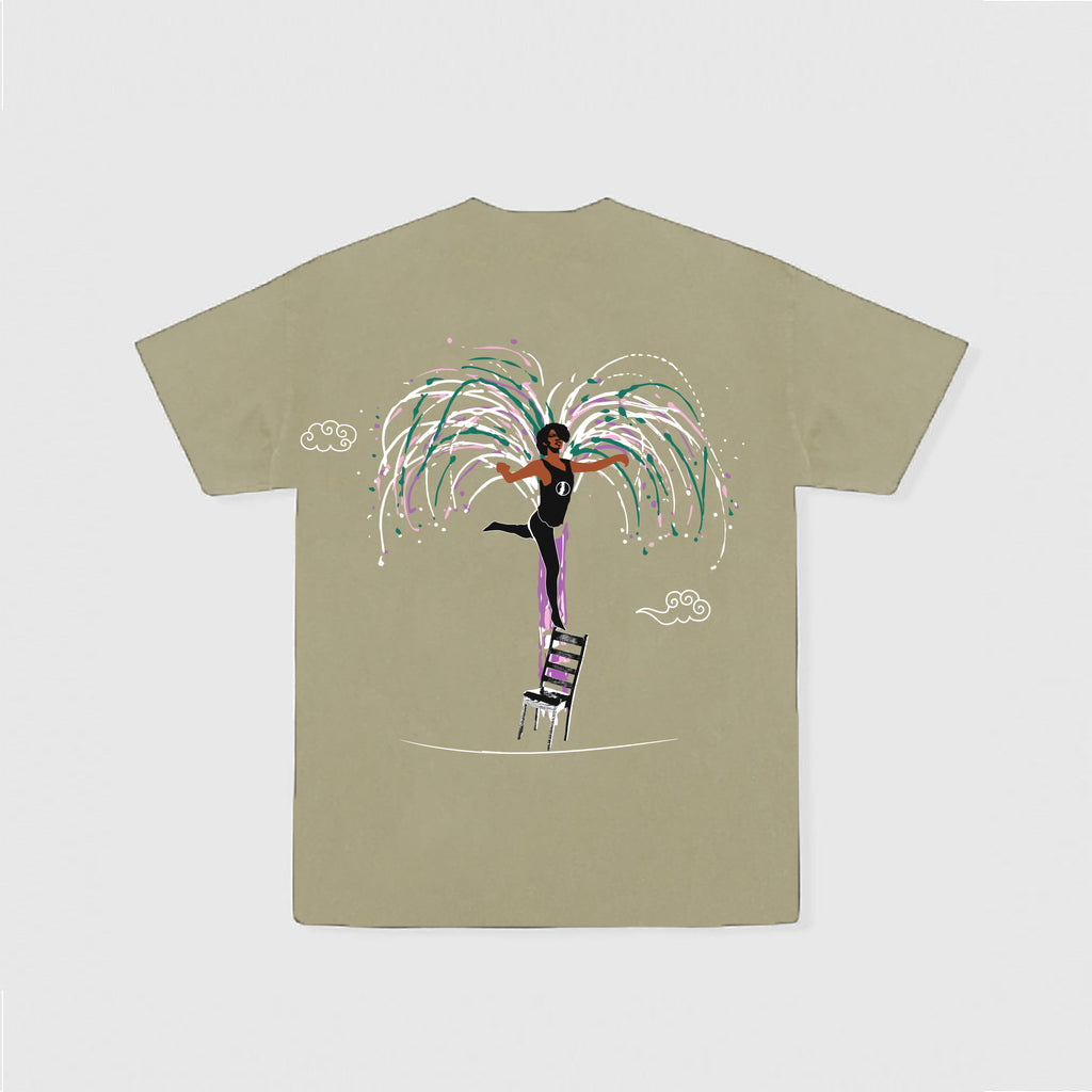 Embroidered Cut & Sew Readymade Tee 01 - Stone