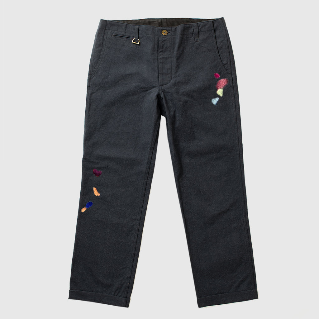 Chain Stitched Trouser - Navy
