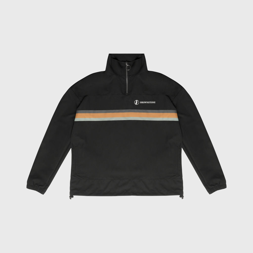 Zippered 3/4' Pullover Top - Black/Multi