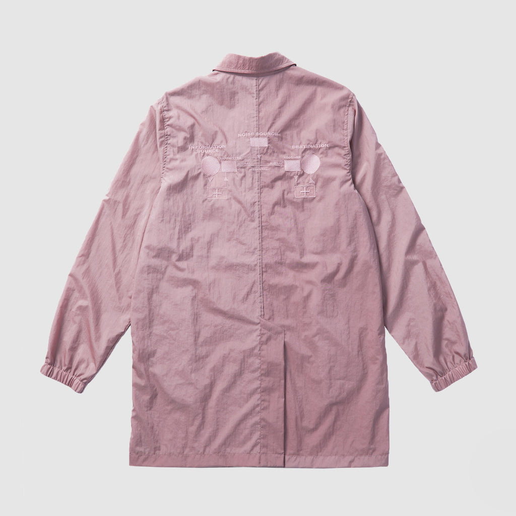 Nylon Water Resistant Trench Coat - Bark